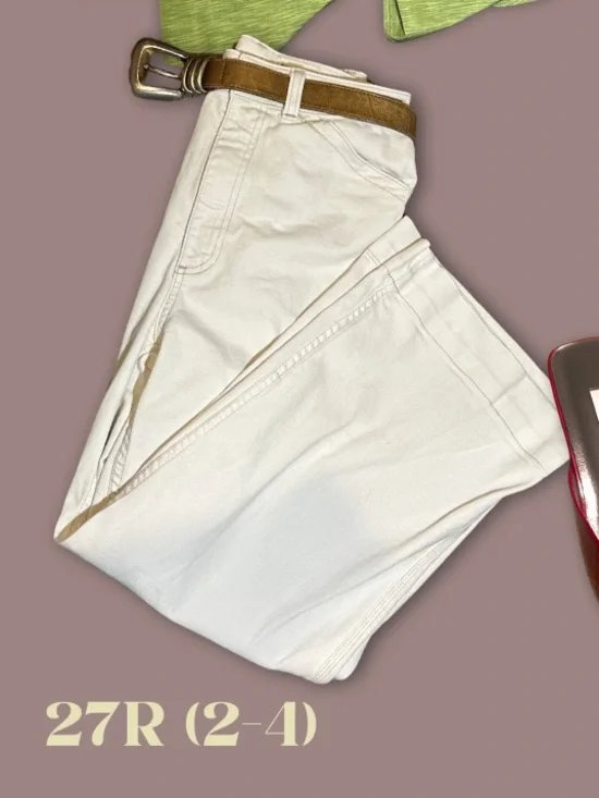 Ag Adriano Goldschmied White Wide Leg Cropped Boot-Cut Jeans - Picture 2 of 2